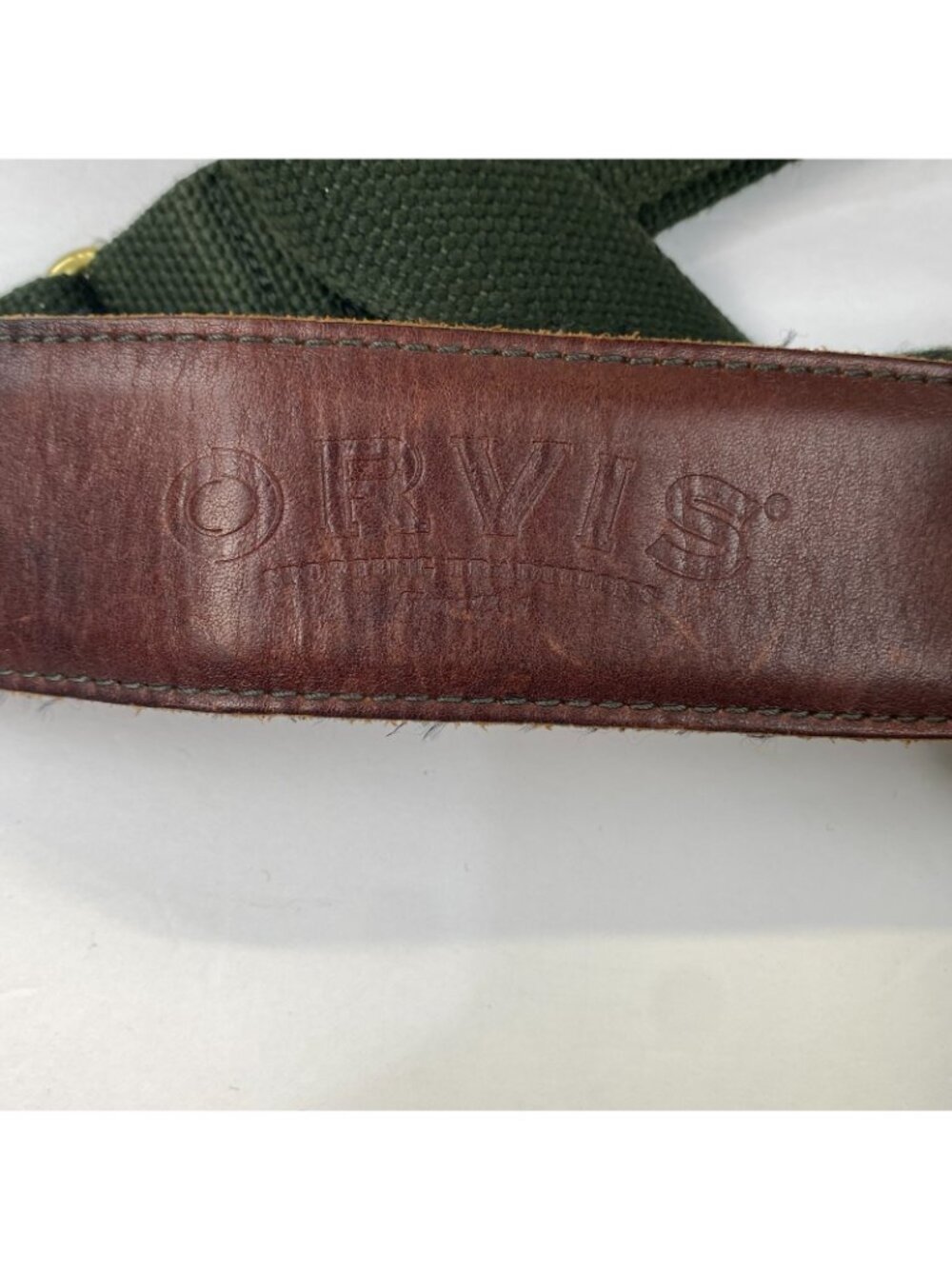 Vintage Orvis Battenkill Duffle Bag Green Canvas and Leather Large - Picture 10 of 15